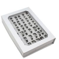 Roestvrij staal ring Set, vinger ring, uniseks, zilver, 6mm, 36pC's/box, Verkocht door box