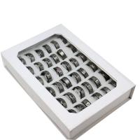 Roestvrij staal ring Set, vinger ring, uniseks, meer kleuren voor de keuze, 8mm, 36pC's/box, Verkocht door box