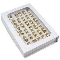 Roestvrij staal ring Set, vinger ring, uniseks, gouden, 8mm, 36pC's/box, Verkocht door box