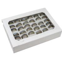 Stainless Steel ring Set, fingerring, Unisex, blandede farver, 8mm, 36pc'er/Box, Solgt af Box