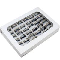 Roestvrij staal ring Set, vinger ring, uniseks, gemengde kleuren, 8mm, 36pC's/box, Verkocht door box