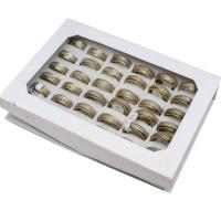 Roestvrij staal ring Set, vinger ring, uniseks, gemengde kleuren, 8mm, 36pC's/box, Verkocht door box