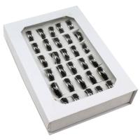 Roestvrij staal ring Set, vinger ring, uniseks, gemengde kleuren, 8mm, 36pC's/box, Verkocht door box