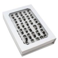 Roestvrij staal ring Set, vinger ring, uniseks, gemengde kleuren, 8mm, 36pC's/box, Verkocht door box