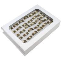 Roestvrij staal ring Set, vinger ring, uniseks, gemengde kleuren, 8mm, 36pC's/box, Verkocht door box