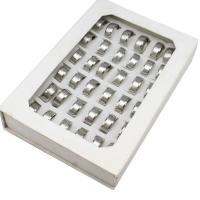 Roestvrij staal ring Set, vinger ring, uniseks, zilver, 8mm, 36pC's/box, Verkocht door box