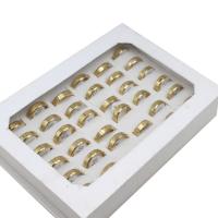 Edelstahl Ring Set, Fingerring, unisex, goldfarben, 8mm, 36PCs/Box, verkauft von Box