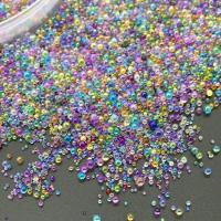 ファッション的ガラスビーズ, ガラス, ラウンド形, メッキ, DIY & ノンホール, 無色, 0.8-3mm, 売り手 バッグ