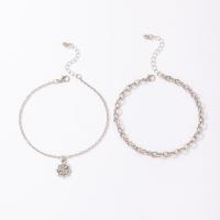 Zink Alloy Anklet, 2 stycken & mode smycken, nickel, bly och kadmium gratis, Säljs av Ställ