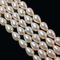 Glass Pearl Helmet, Lasi, Kyynel, muoti korut & naiselle, 8x12mm, Myyty Per N. 16 tuuma Strand