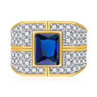 cupronickel bague, Placage de couleur d'or, normes différentes pour le choix & pour homme & avec strass, 16mm, Vendu par PC