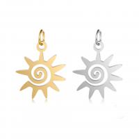 Stainless Steel Pendants 304 Stainless Steel Sun plated DIY Sold By Bag