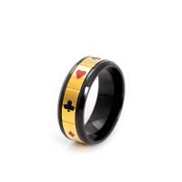 Titanium Steel Finger Ring & for man black 8mm Sold By PC