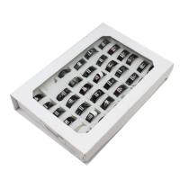 Roestvrij staal ring Set, vinger ring, uniseks, zwart, 8mm, 36pC's/box, Verkocht door box