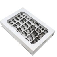 Roestvrij staal ring Set, vinger ring, uniseks, zwart, 8mm, 36pC's/box, Verkocht door box