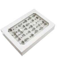 Roestvrij staal ring Set, vinger ring, uniseks, zilver, 6mm, 36pC's/box, Verkocht door box