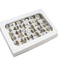 Nerez Ring Set, prst prsten, unisex, smíšené barvy, 2mm, 36PC/Box, Prodáno By Box