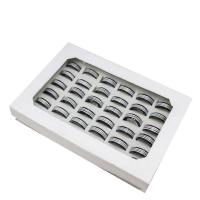 Stainless Steel ring Set, fingerring, Unisex, blandede farver, 8mm, 36pc'er/Box, Solgt af Box