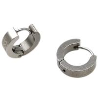 Huggie Hoop Fülbevaló, Stainless Steel, a nő, több színt a választás, 4x9x2.50mm, Által értékesített pár