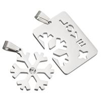 Ciondoli gioielli in acciaio inox, 2 pezzi & gioielli di moda & DIY, colore originale, 21*28*2mm,19*24*2mm, Venduto da set