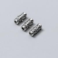 925er Sterling Silber Straight Tube, Rohr, Silberfarbe, 4x4x9mm, verkauft von PC