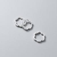 925 sterline d'argento Perlina cornice, Fiore, formato differente per scelta, argento, Venduto da PC