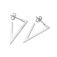 Rostfritt stål Stud Örhängen, ROSTFRITT STÅL, Triangle, plated, Unisex, fler färger för val, 28.50mm, Säljs av Par