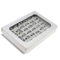 Edelstahl Ringe, unisex, Silberfarbe, 4mm, 36PCs/Box, verkauft von Box