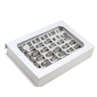 Edelstahl Ringe, unisex, Silberfarbe, 8mm, 36PCs/Box, verkauft von Box