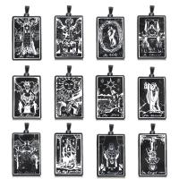 Bijoux pendentifs en acier inoxydable , cadre, Placage, couleurs mélangées, 24x50mm, 5PC/sac, Vendu par sac