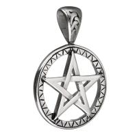 Pendants Jewelry Cruach dhosmálta, pentagram, jewelry faisin & DIY, dath bunaidh, 32*47*9mm, Díolta De réir PC