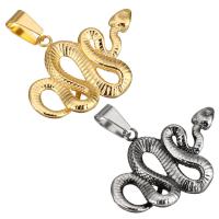 Rustfrit stål Animal Pendler, Stainless Steel, Snake, mode smykker & du kan DIY, flere farver til valg, 37*26*4mm, Solgt af PC