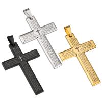 Roestvrij staal Cross Hangers, Oversteken, mode sieraden & DIY, meer kleuren voor de keuze, 34*50*2mm, Verkocht door PC