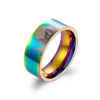 Titanium Steel Finger Ring plated Unisex 8mm US Ring Sold By PC