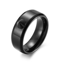 Cruach Tíotáiniam Ring Finger, plátáilte, unisex & méid éagsúla do rogha, dathanna níos mó le haghaidh rogha, 8mm, Méid:7-12, Díolta De réir PC