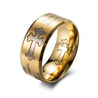 Titanium Čelik Finger Ring, pozlaćen, bez spolne razlike & različite veličine za izbor & sa slovom uzorkom, više boja za izbor, 9.10mm, Veličina:7-12, Prodano By PC