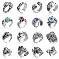 Zinc Alloy Manchet Finger Ring, met Edelsteen, Verstelbare & verschillende stijlen voor de keuze, oorspronkelijke kleur, 10pC's/Lot, Verkocht door Lot