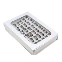 Vinger Ring in edelstaal, Roestvrij staal, uniseks, gemengde kleuren, 8mm, 36pC's/box, Verkocht door box