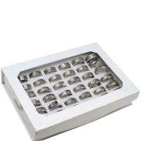 Vinger Ring in edelstaal, Roestvrij staal, uniseks, gemengde kleuren, 8mm, 36pC's/box, Verkocht door box