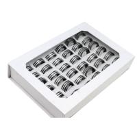 Vinger Ring in edelstaal, Roestvrij staal, uniseks, gemengde kleuren, 8mm, 36pC's/box, Verkocht door box