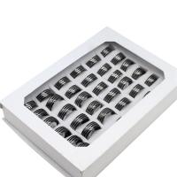 Anel de dedo de aço inoxidável, unissex, cores misturadas, 8mm, 36PCs/box, vendido por box