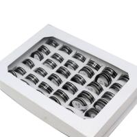 Anel de dedo de aço inoxidável, unissex, cores misturadas, 8mm, 36PCs/box, vendido por box