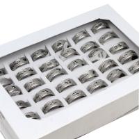 Rostfritt stål Fingerringar, ROSTFRITT STÅL, Unisex, silver, 8mm, 36PC/Box, Säljs av Box