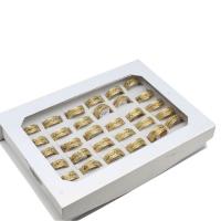 Edelstahl Ringe, unisex, goldfarben, 8mm, 36PCs/Box, verkauft von Box