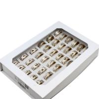 Rustfrit stål fingre Ringe, Stainless Steel, Unisex, blandede farver, 8mm, 36pc'er/Box, Solgt af Box