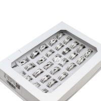 Vinger Ring in edelstaal, Roestvrij staal, uniseks, zilver, 8mm, 36pC's/box, Verkocht door box