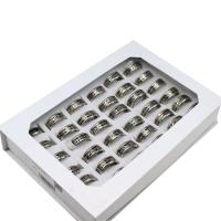 Rustfrit stål fingre Ringe, Stainless Steel, Unisex, blandede farver, 8mm, 36pc'er/Box, Solgt af Box