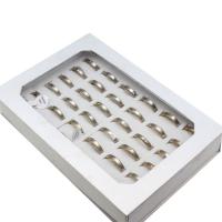 Strasszos Rozsdamentes acél Ujj gyűrű, Stainless Steel, egynemű, kevert színek, 4mm, 36PC-k/Box, Által értékesített Box