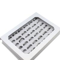 Strasszos Rozsdamentes acél Ujj gyűrű, Stainless Steel, egynemű, kevert színek, 4mm, 36PC-k/Box, Által értékesített Box