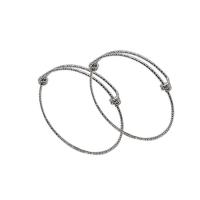 Rozsdamentes acél bangle, Stainless Steel, ezüst színű bevonattal, Állítható & divat ékszerek, ezüst, 60x1.50mm, Által értékesített PC